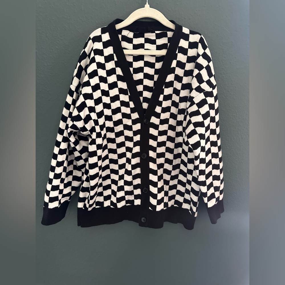 Meme Black and White Checkered kids Sweater